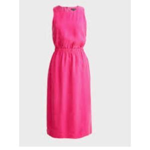 J.Crew NWT Pink Cinched-waist cupro midi dress Size XXS
